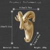 WJXFHTD 1-Pack Wall Hook, Gold-Colored Goat Head view 2