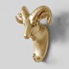 WJXFHTD 1-Pack Wall Hook, Gold-Colored Goat Head view 3