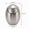 Stainless Steel Desktop Trash Can with Lid, Silver Wastebasket view 2