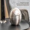 Stainless Steel Desktop Trash Can with Lid, Silver Wastebasket view 3