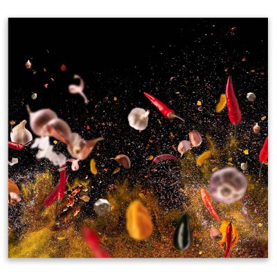 SMTDeco Cooktop Cover 65 × 60 cm, Chili Garlic Yellow