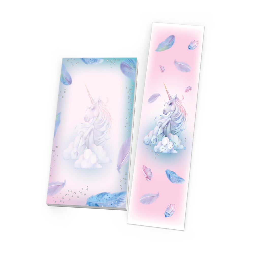 Limonia 12 Bookmarks + 12 Mini Notepads, 25 Sheets Each, Unicorn & Horse Party Favor Set