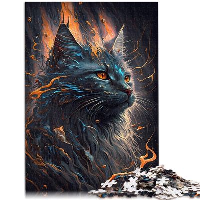 Maine Coon Cat Puzzle for Adults, 1,000-Piece Wooden Puzzle, Home Decor, 19.7 x 29.5 in