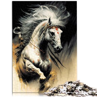 Horse Puzzle, 1,000 Pieces for Adults, Wooden Puzzle, 50 x 75 cm