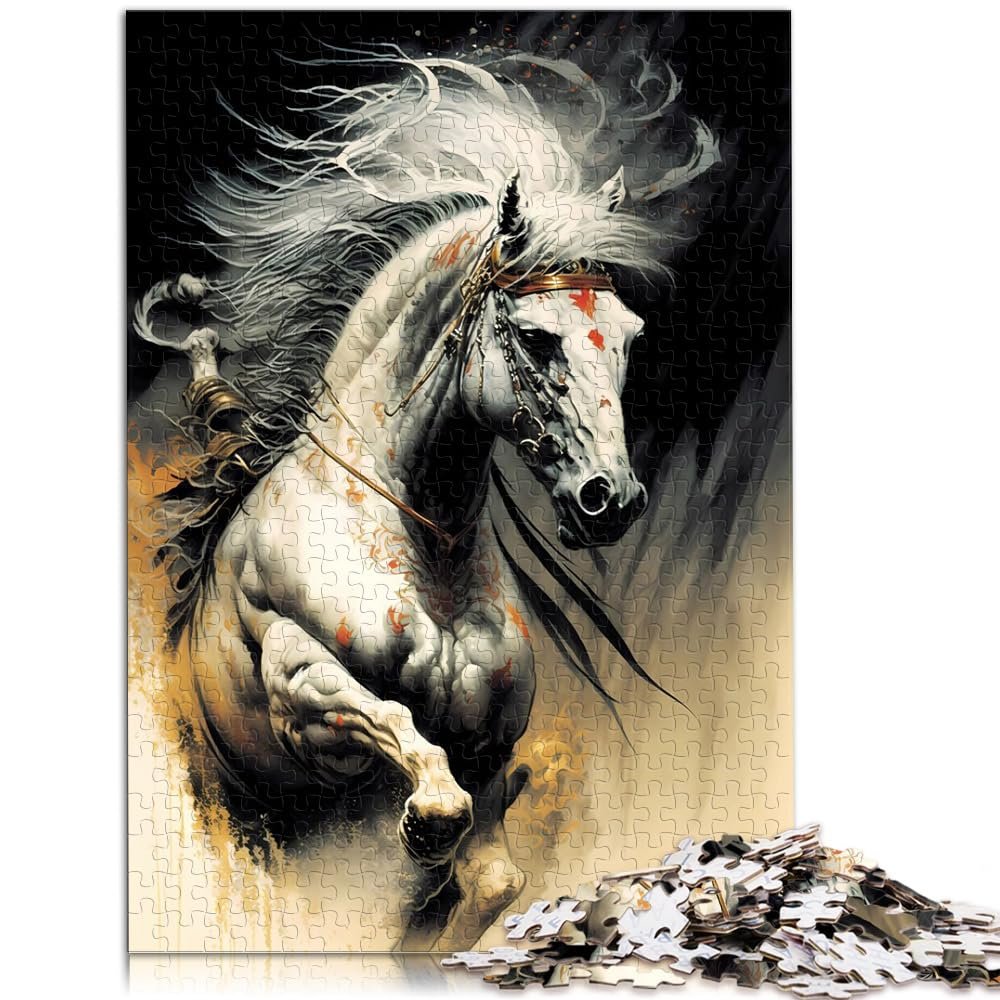 Horse Puzzle, 1,000 Pieces for Adults, Wooden Puzzle, 50 x 75 cm