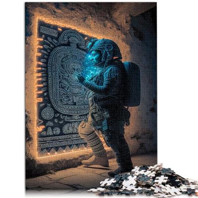 1000-Piece Astronaut Puzzle for Adults, Wooden Jigsaw Puzzle, 50 x 75 cm