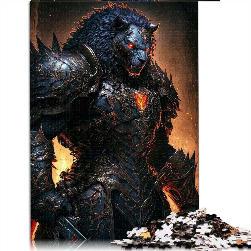 Adult Puzzle, 1,000 Pieces, Warrior Lion, Wooden Puzzle for Adults and Children, Gift Idea, 19.7 x 29.5 in