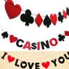 Poker Bunting Banner, 2 m, Felt, Poker Party Decoration view 2