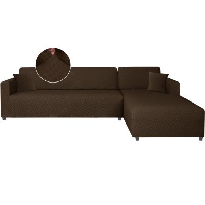 Ystyle L-Shaped Sofa Cover, Stretch, Left/Right, 3+4 Seater, Coffee