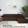 Ystyle L-Shaped Sofa Cover, Stretch, Left/Right, 3+4 Seater, Coffee view 2