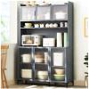 ARMERI Kitchen Pantry Cabinet, Freestanding Microwave Cabinet with Double Doors and Transparent Acrylic Windows, Buffet Hutch for Living or Dining Room, 176 × 116 cm (69.4 × 46 in) view 1