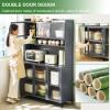 ARMERI Kitchen Pantry Cabinet, Freestanding Microwave Cabinet with Double Doors and Transparent Acrylic Windows, Buffet Hutch for Living or Dining Room, 176 × 116 cm (69.4 × 46 in) view 3
