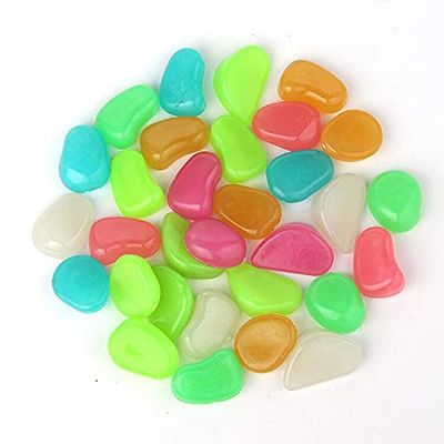 ZOLULA 100-Piece Decorative Glow-in-the-Dark Pebbles, Multicolor, Color 3