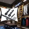 RRraw Sliding Barn Door Hardware Kit (Ladder Not Included), Rolling Library Ladder Kit, Mobile Silver Steel Round-Tube Track for Library/Loft/Home/Indoor Use, 4 ft/500 cm Ladder Track Kit view 2