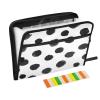 A4 Accordion File Folder with 13 Compartments and Zipper, Black/White Watercolor Dot view 1