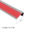 Sourcing Map 1-Piece Vinyl Stair Nosing, Non-Slip Stair Edge Protector, 1 m, Red & Gray view 2
