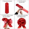 Sourcing Map 10-Pack Large Gift Bows, 15 cm, Rose Red view 3