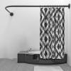 L-Shaped Corner Shower Curtain Rod, Black, Adjustable, No-Drill view 1
