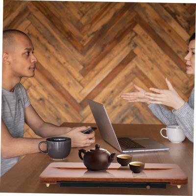 1-Piece Japanese-Style Wooden Tea Serving Tray, Square