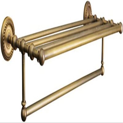 PHLCF 62 cm Copper Towel Rack with Hooks, Gold