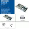 DECORN Double-Bowl Stainless Steel Kitchen Sink with Strainers and Drain Set, 82 x 45 cm view 2