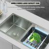 DECORN Double-Bowl Stainless Steel Kitchen Sink with Strainers and Drain Set, 82 x 45 cm view 3