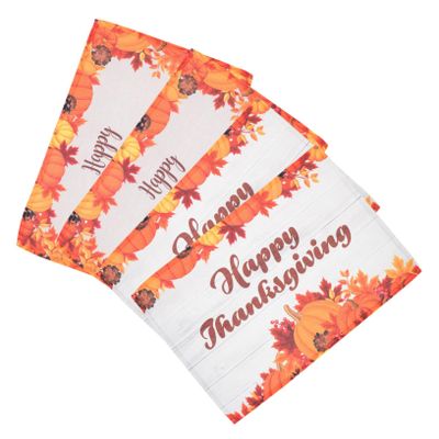 4-Piece Thanksgiving Pumpkin Placemat Set for Fall and Christmas Table Decor