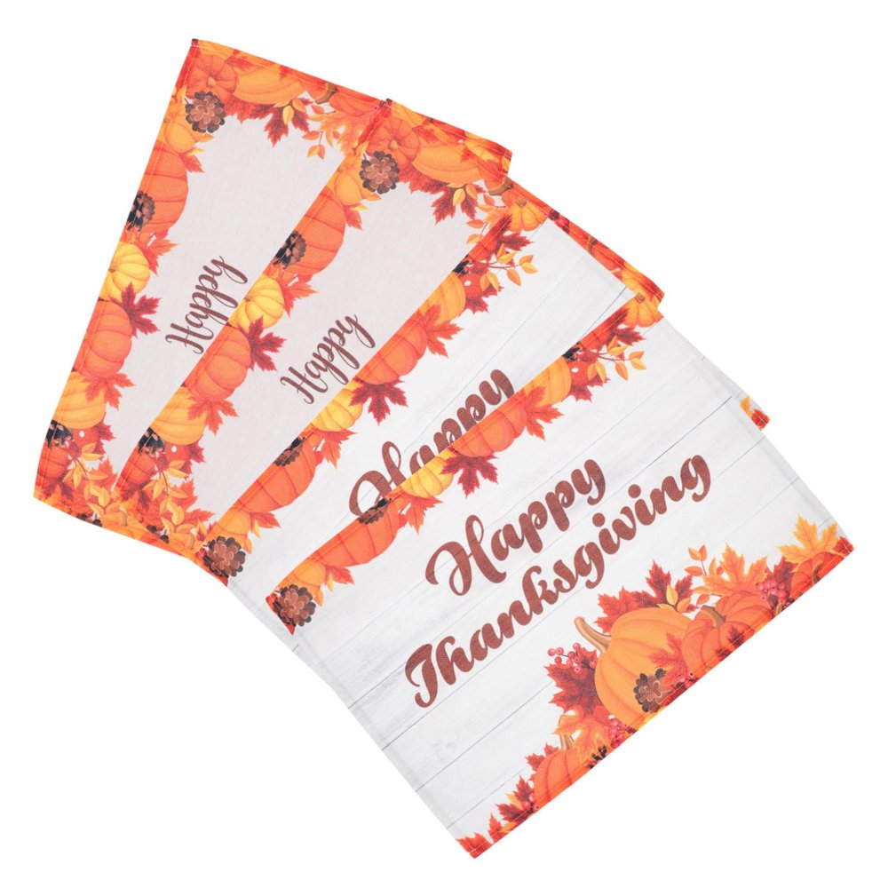 4-Piece Thanksgiving Pumpkin Placemat Set for Fall and Christmas Table Decor