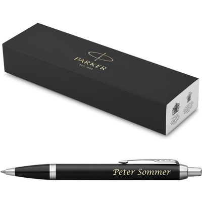 PARKER IM Core Ballpoint Pen with Engraving, Matte Black C.C.