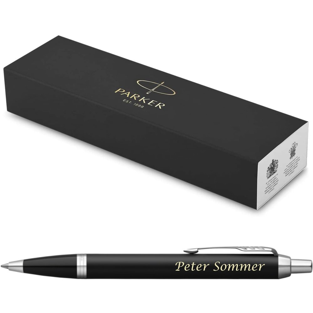 PARKER IM Core Ballpoint Pen with Engraving, Matte Black C.C.
