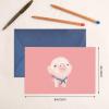 Pink Pig Blank Greeting Cards with Envelopes view 2