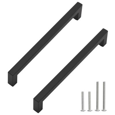 Redunest 50-Pack Matte Black Cabinet Handles, 224 mm Hole Center Spacing