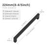 Redunest 50-Pack Matte Black Cabinet Handles, 224 mm Hole Center Spacing view 2