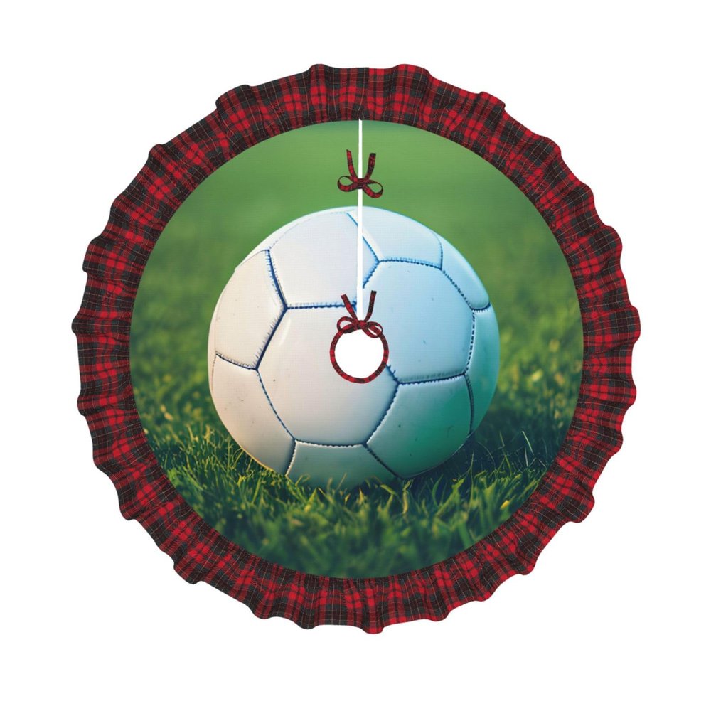 Green Football Grass Christmas Tree Skirt