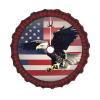 3D Christmas Tree Skirt with Flying Bald Eagle and American Flag Design view 1