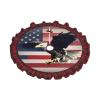 3D Christmas Tree Skirt with Flying Bald Eagle and American Flag Design view 2
