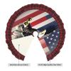 3D Christmas Tree Skirt with Flying Bald Eagle and American Flag Design view 3