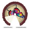 Colorful Butterfly Festive Christmas Tree Skirt, Charming Holiday Tree Skirt, Perfect Christmas Decoration view 3