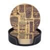 Set of 6 Vintage Aloha Tiki Leather Coasters view 1