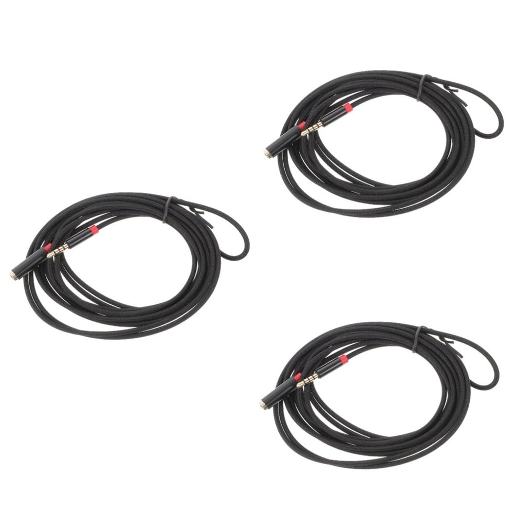 OSALADI 3-Pack 3.5 mm Headphone Extension Cables with Gold-Plated Plugs