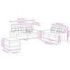 vidaXL 3-Piece Sofa Set with Cushions and Footstool, Dark Gray Fabric view 3