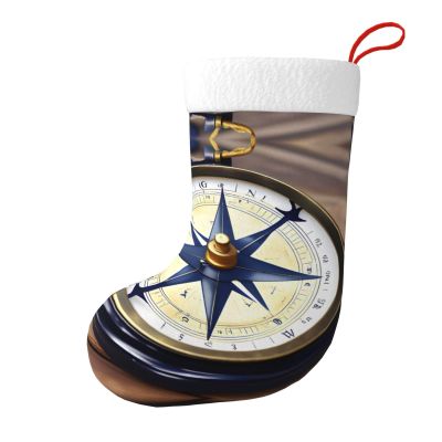 Christmas Stockings with Sailboat and Nautical Compass Design
