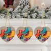 Personalized Ceramic Christmas Heart Ornament with Retro Roller Skates view 1