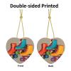 Personalized Ceramic Christmas Heart Ornament with Retro Roller Skates view 3