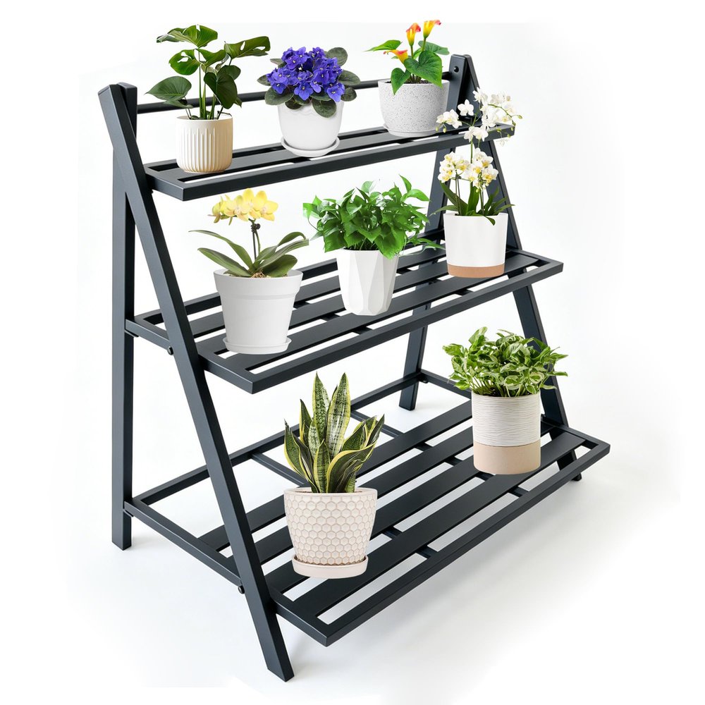 DHYGOTFUR Aluminum Tiered Plant Stand for Balcony and Garden