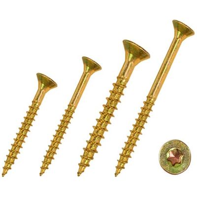 Chipboard Screws - Partial Thread - Yellow Zinc-Plated, Torx TX (50, 6.0 x 70 mm)