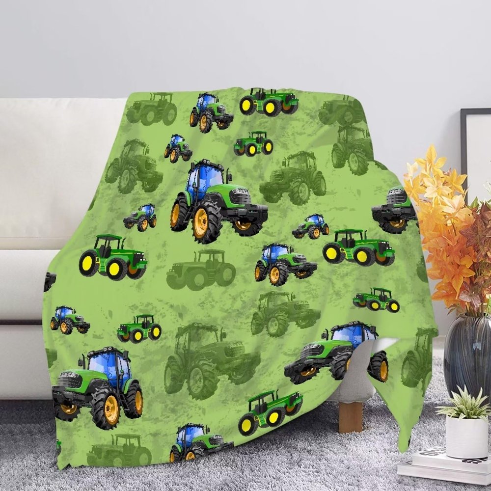UOIMAG Farm Tractor Throw Blanket for Boys and Men, Size S