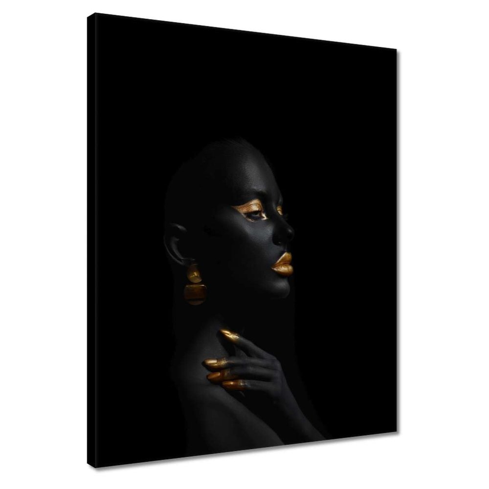 Canvas-Printed Painting Wall Art Decor, 40 x 50 cm, Woman with Gold Details, No. H8893M_PC1Q