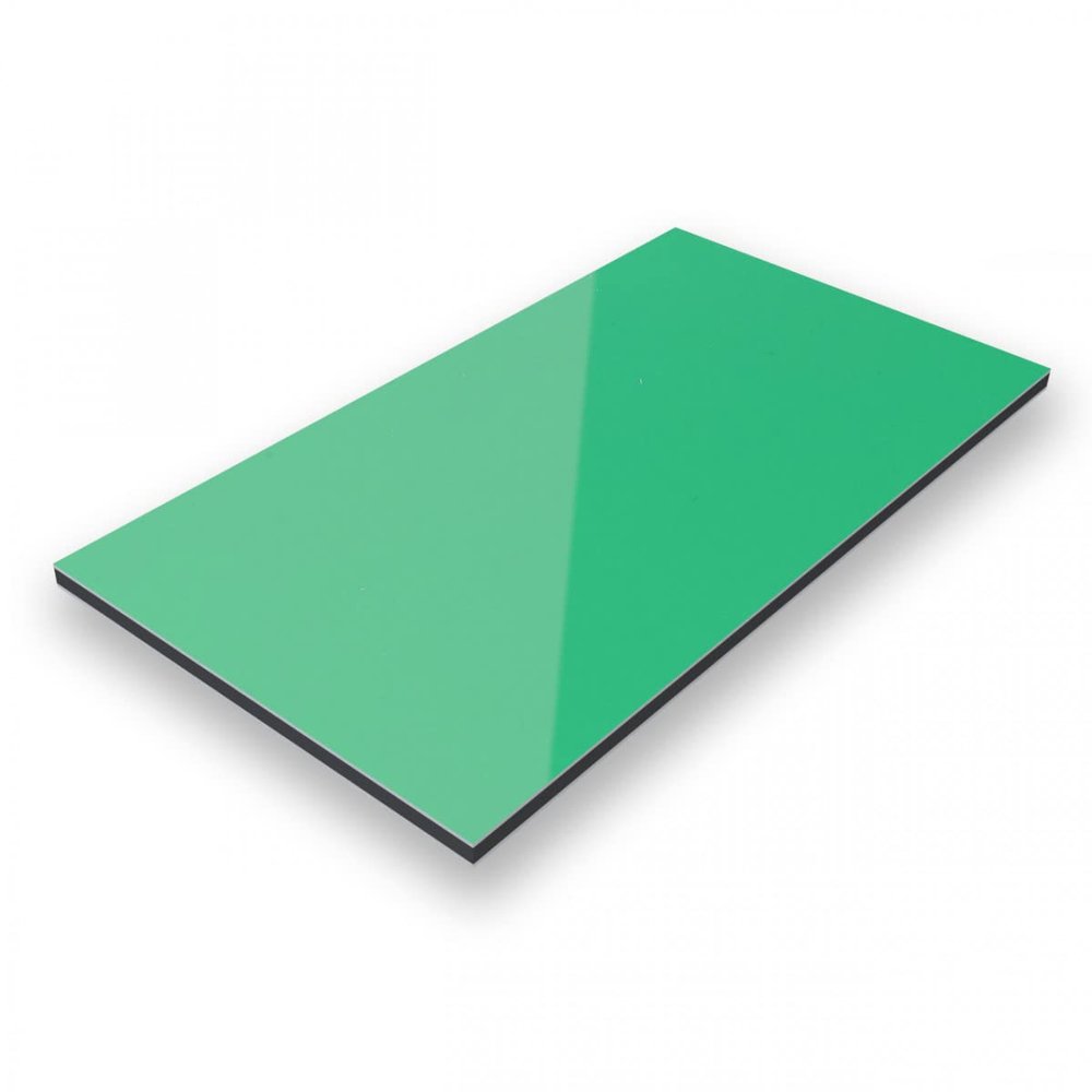 AMON Aluverbund 24 Aluminum Composite Panel, 3 mm Thick, Green RAL 6024, 110 x 220 cm
