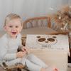 KIDSMOOD Personalized Wooden Baby Keepsake Box with Lid view 3